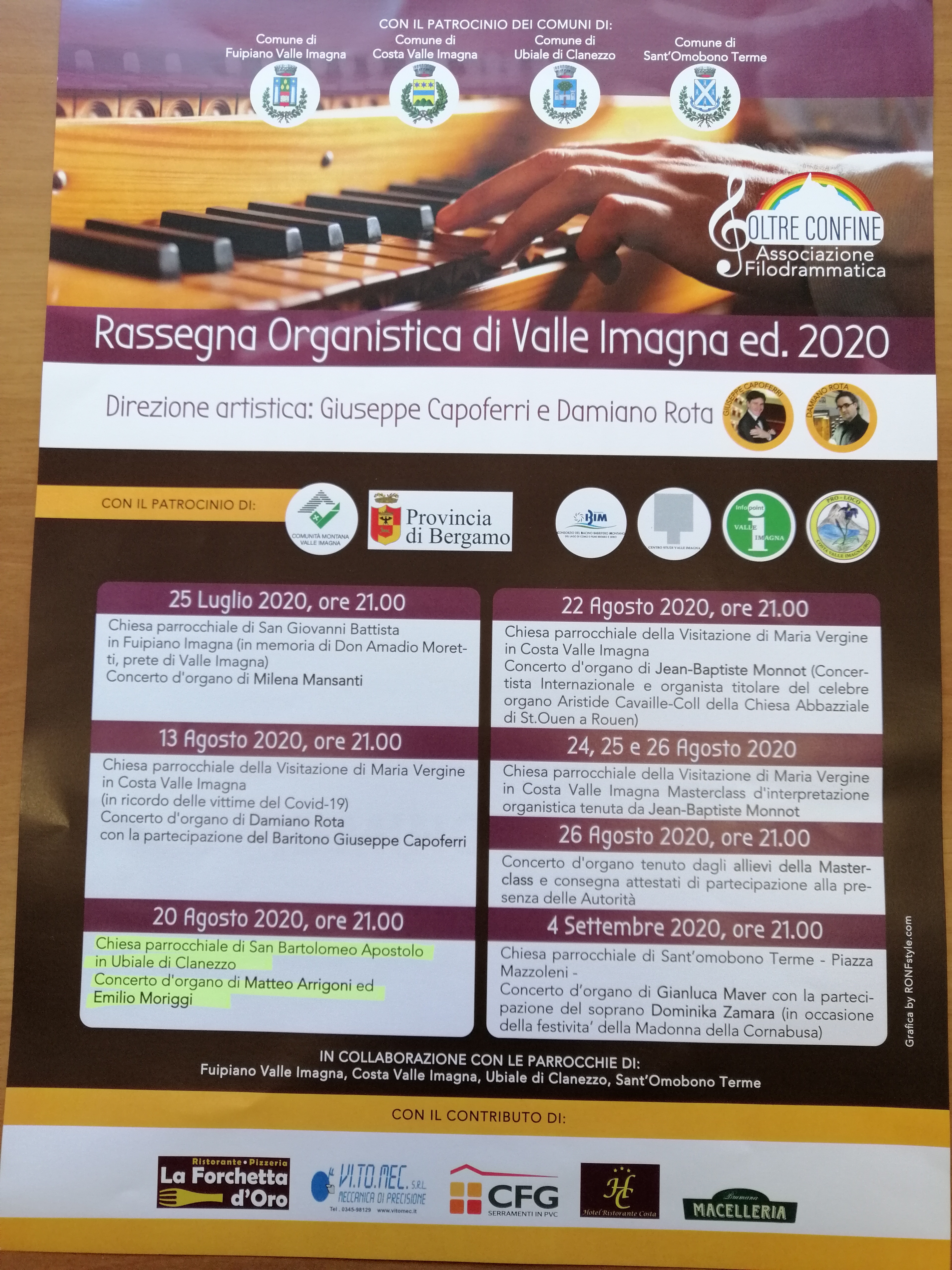 Rassegna organistica di Valle Imagna ed. 2020

